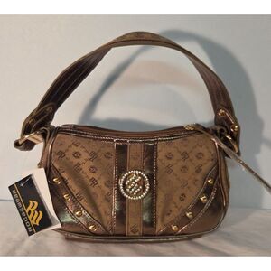 Rocawear Y2K Shoulder Bag Bronze Studded Monogram Mini Purse